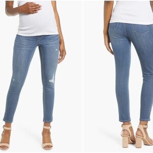1822 Denim Distressed Ankle Maternity Skinny Jeans